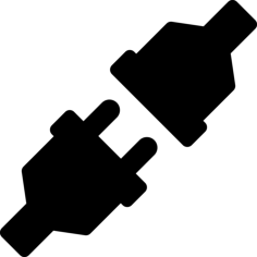 Plug And Plug Connection Outline Icon Svg Set, Free Vectors File